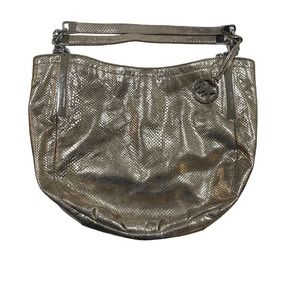 MICHAEL KORS JULIAN PYTHON PRINT LARGE GOOLD HOBO